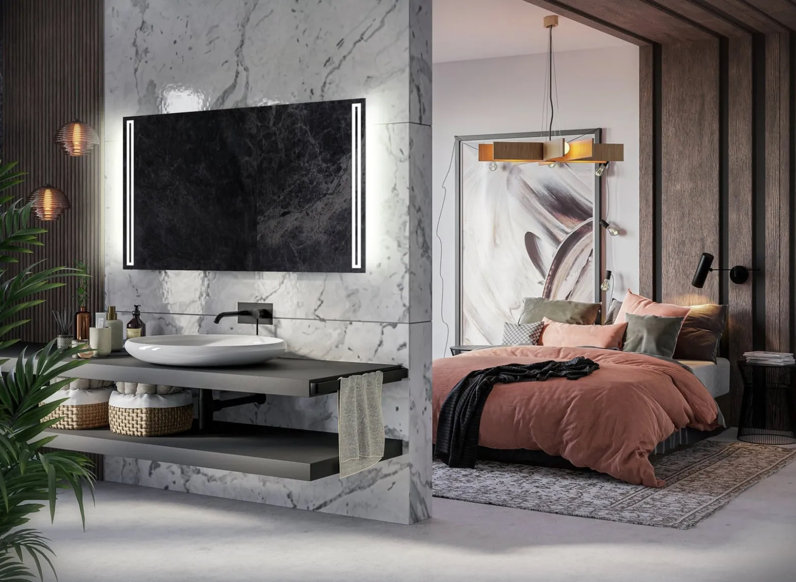 Lustro Podświetlane Led Roma - 70Cm, 50Cm