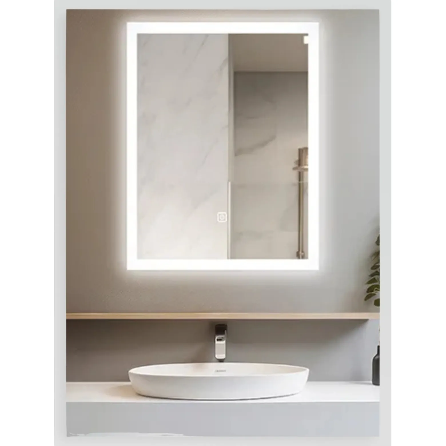 Lustro podświetlane LED 39x50 cm COSMO Antypara, Zmiana Barwy