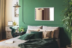 Lustro Prostokątne w Białej Ramie Glamour 60x40