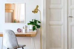 Lustro Prostokątne w Białej Ramie Glamour 60x40