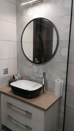 Lustro 40 W Czarnej Ramie Aluminiowej Loft Bez Oświetlenia