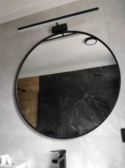 Lustro 40 W Czarnej Ramie Aluminiowej Loft Bez Oświetlenia
