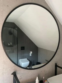 Lustro 40 W Czarnej Ramie Aluminiowej Loft Bez Oświetlenia
