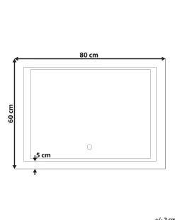 Lustro wiszące ścienne LED 60x80 srebrne