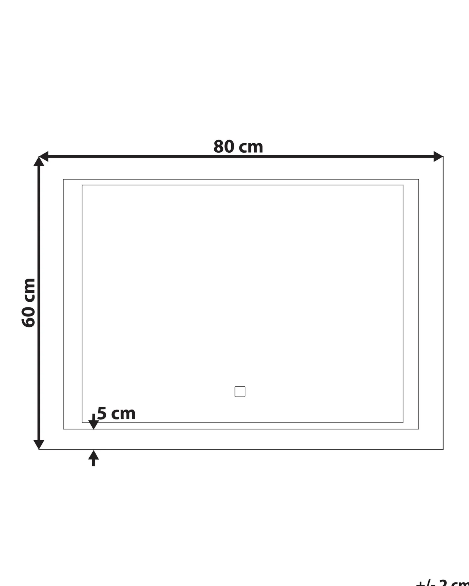 Lustro wiszące ścienne LED 60x80 srebrne