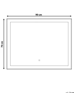 Lustro wiszące ścienne LED 90x70 srebrne