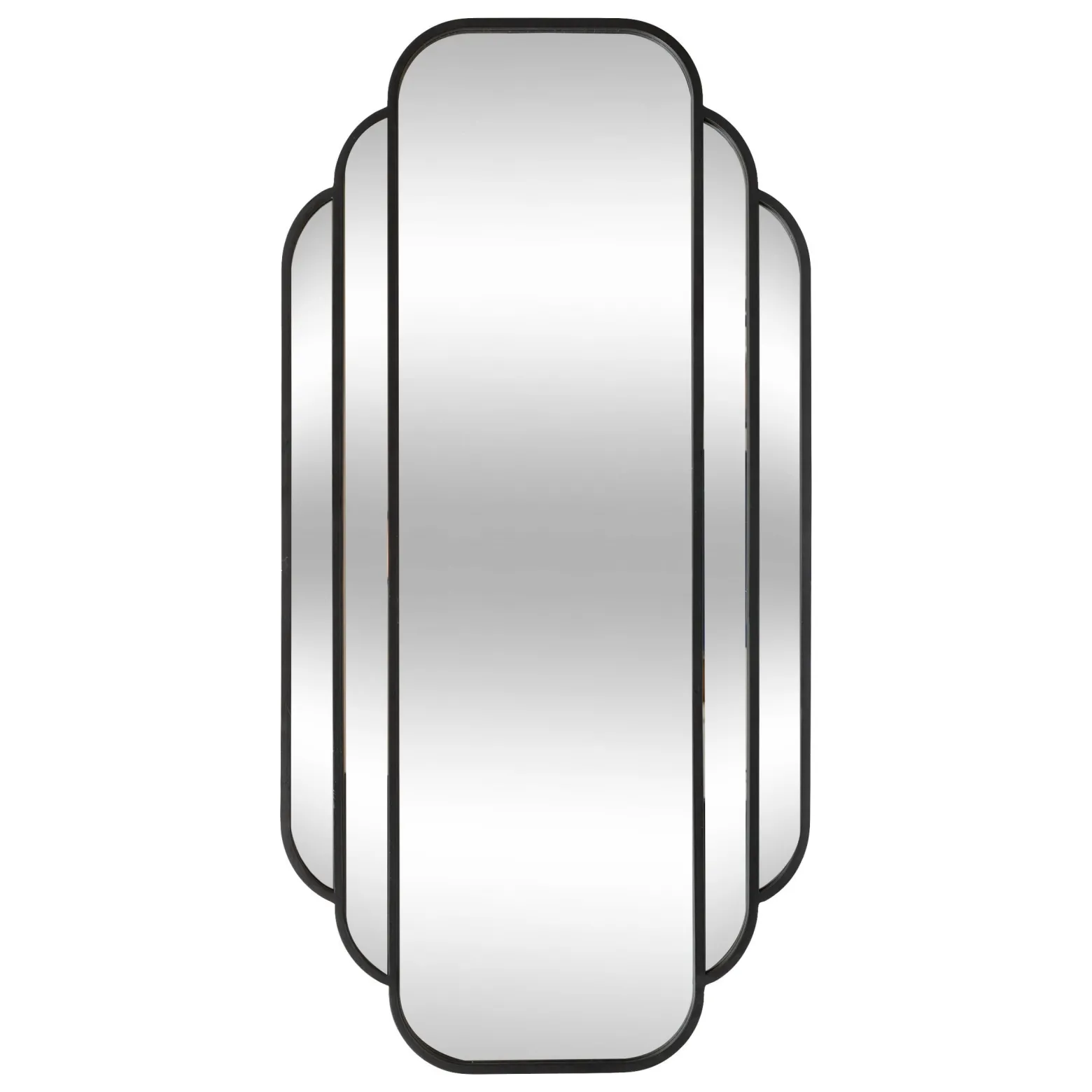 Lustro wiszące duże art deco BENEDITA, metalowa rama, 50,5 x 100,3 cm