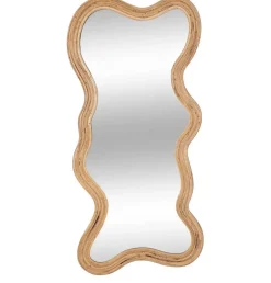 Lustro w nieregularnej ramie rattan 179 cm