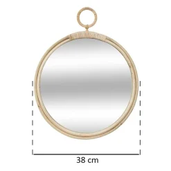 Lustro w oprawie z wikliny, Ø 38 cm, okrągłe