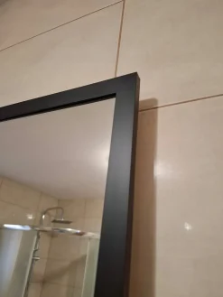 Lustro 80x80 W Czarnej Ramie Aluminiowej Mat Loft Bez Oświetlenia Loftowe