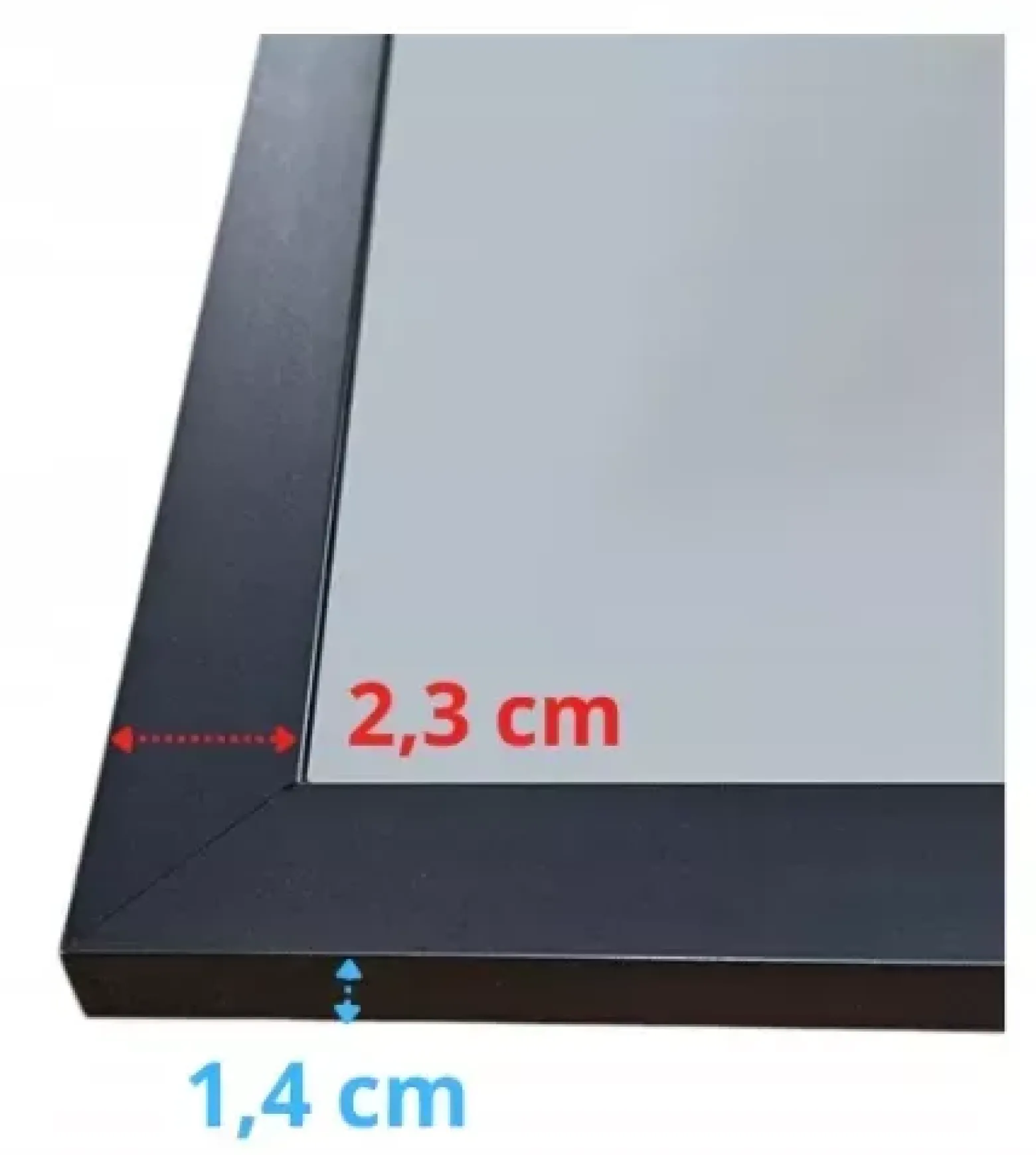 Lustro 60x40 w czarnej ramie led 480 diod/m aluminium loft podświetlane