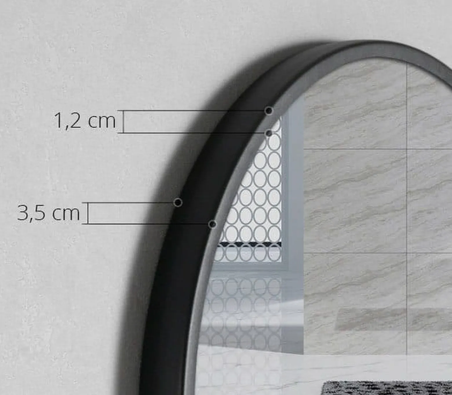 Lustro z półką 70cm czarne