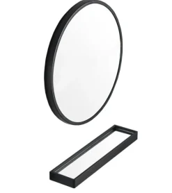 Lustro z półką 70cm czarne