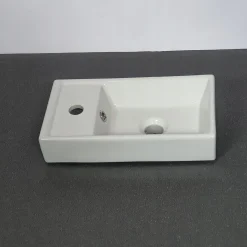 Mała Biała Szafka Łazienkowa z Umywalką 40x22x85 Stojąca