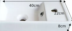 Mała Biała Szafka Łazienkowa z Umywalką 40x22x85 Stojąca