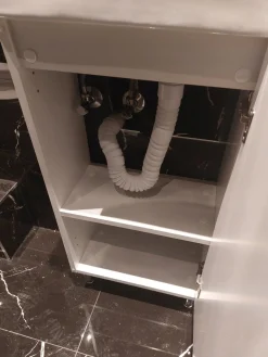 Mała Biała Szafka Łazienkowa z Umywalką 40x22x85 Stojąca