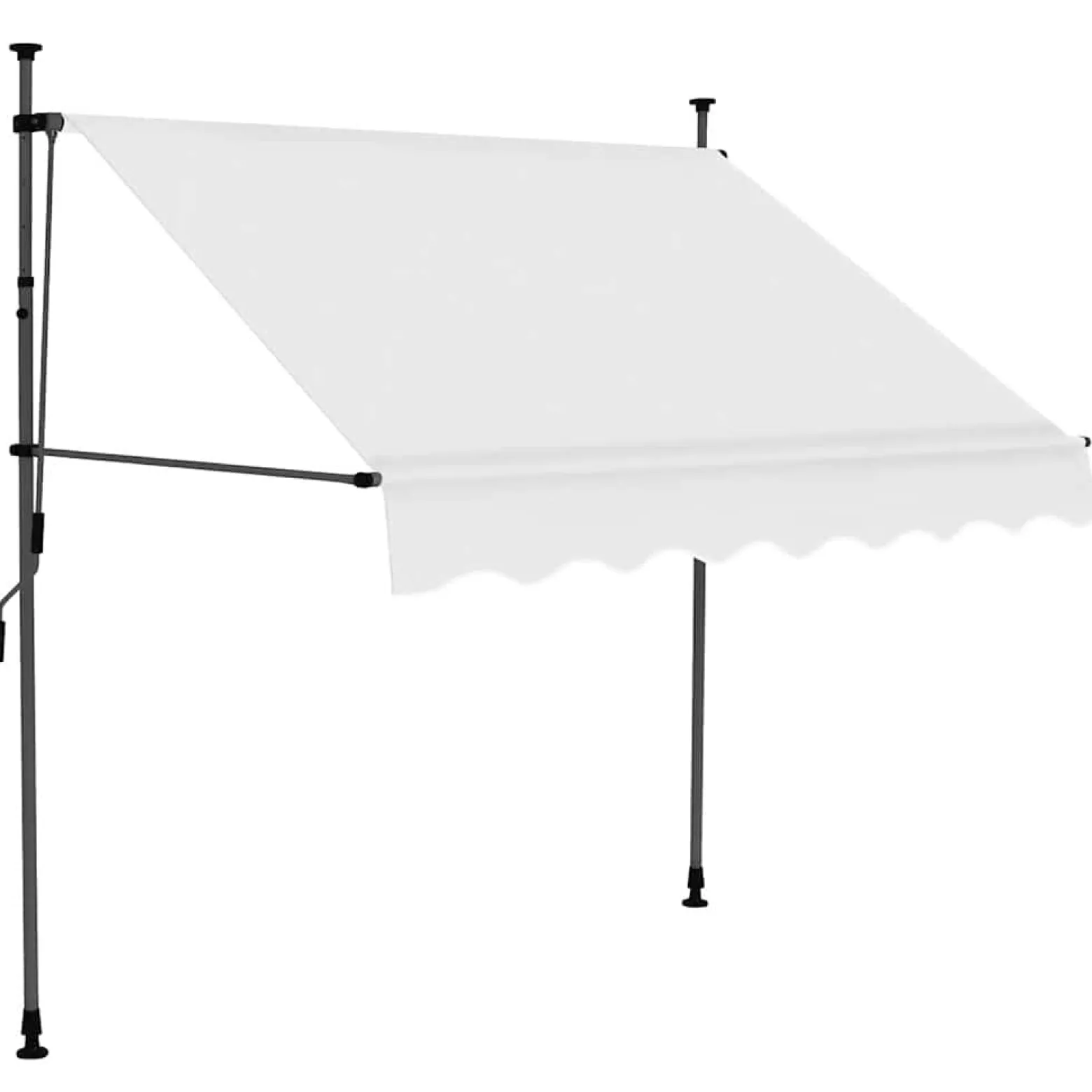 Markiza Balkonowa Tarasowa Ręcznie Zwijana Zadaszenie Ogrodowe LED 150 cm