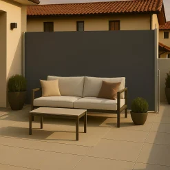 Markiza boczna tarasowa 400x180 cm roleta na balkon wysuwana osłona grafit