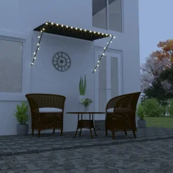 Markiza Tarasowa Balkonowa Ogrodowa Zwijana Zadaszenie LED 250 x 150 cm