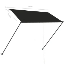 Markiza Tarasowa Balkonowa Ogrodowa Zwijana Zadaszenie LED 250 x 150 cm