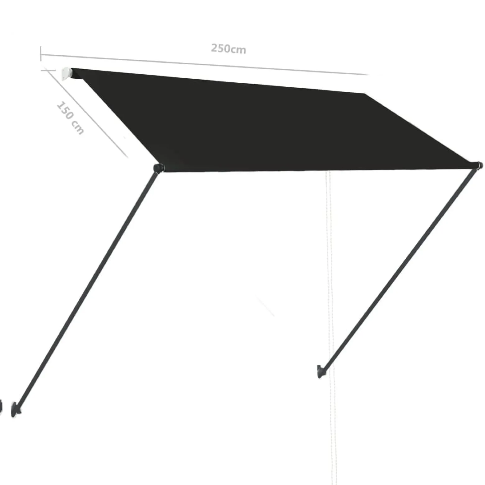 Markiza Tarasowa Balkonowa Ogrodowa Zwijana Zadaszenie LED 250 x 150 cm