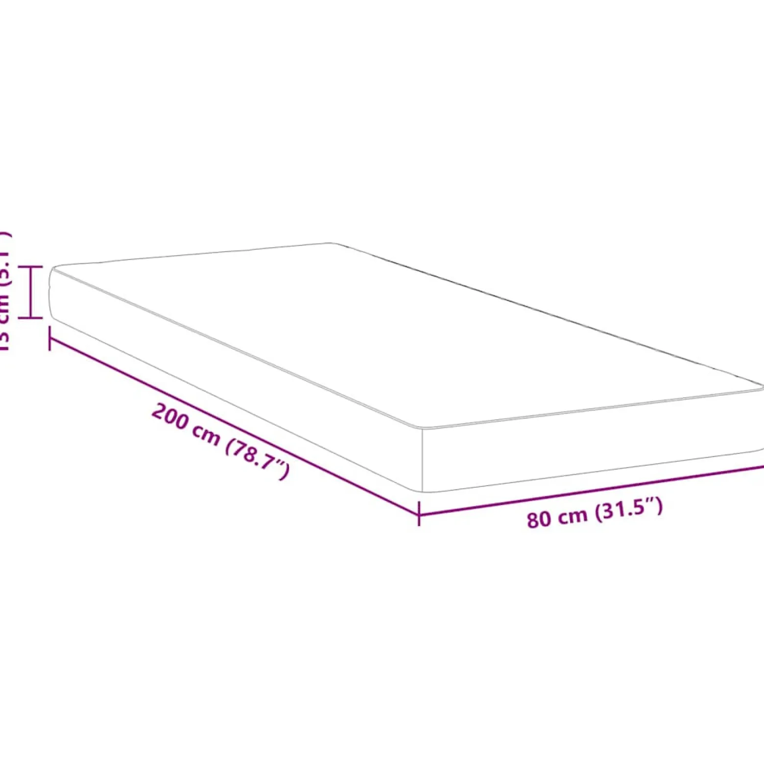 Materac Biały 80 x 200 cm Pianka