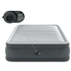 Materac dmuchany dwuosobowy Intex 64414ND welurowy z pompką 230V