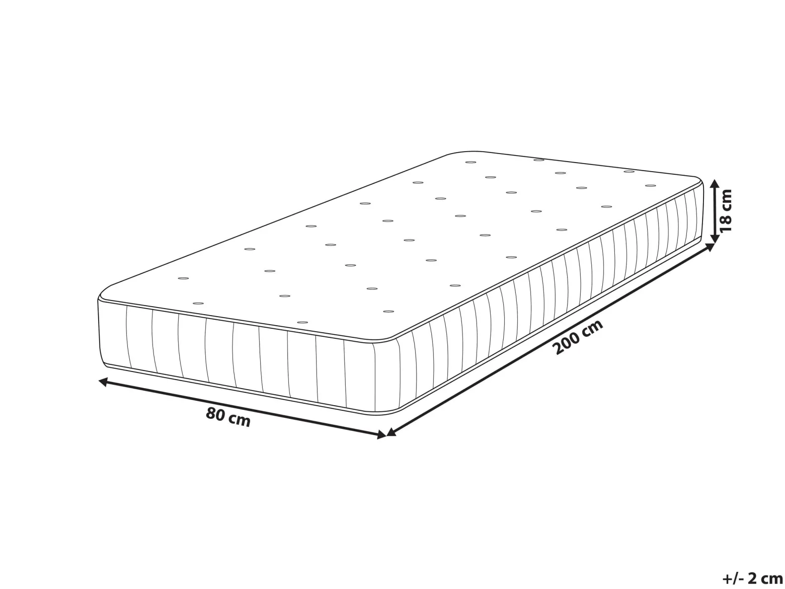 Materac dwustronny 80 x 200 cm kieszeniowy