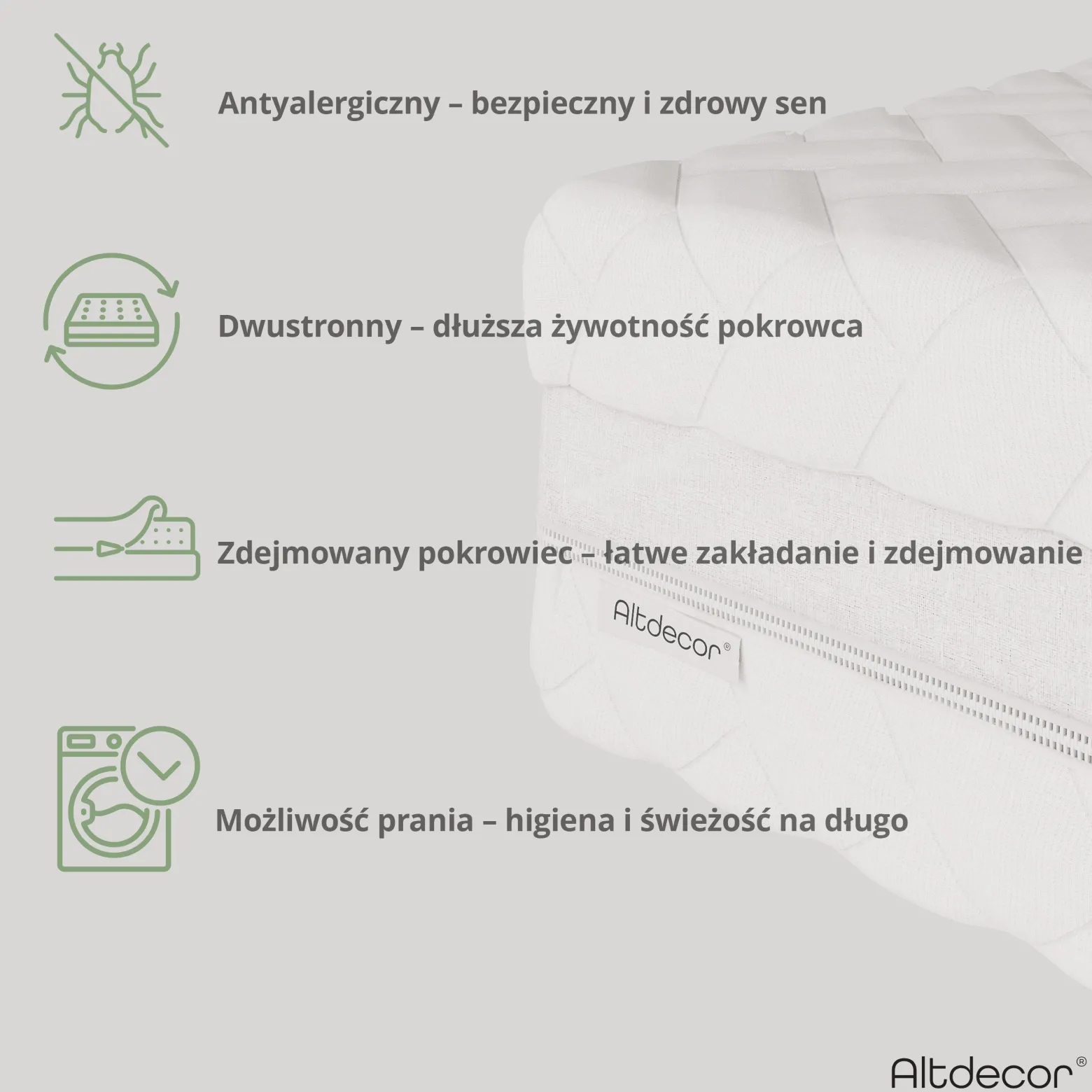 Materac sprężonowy kieszeniowy 7 stref - twardość H3 - SILVA 80x200 cm