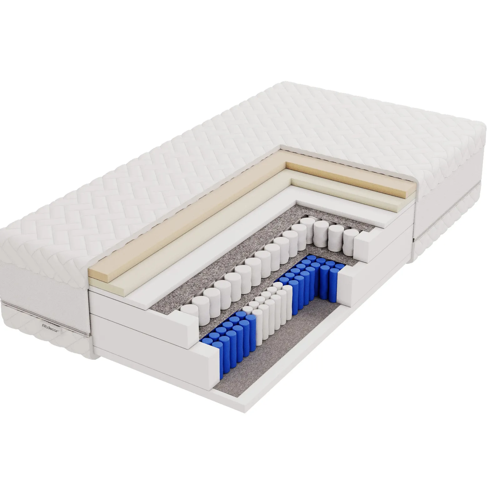 Materac sprężonowy kieszeniowy 7 stref - twardość H3 - SILVA 80x200 cm