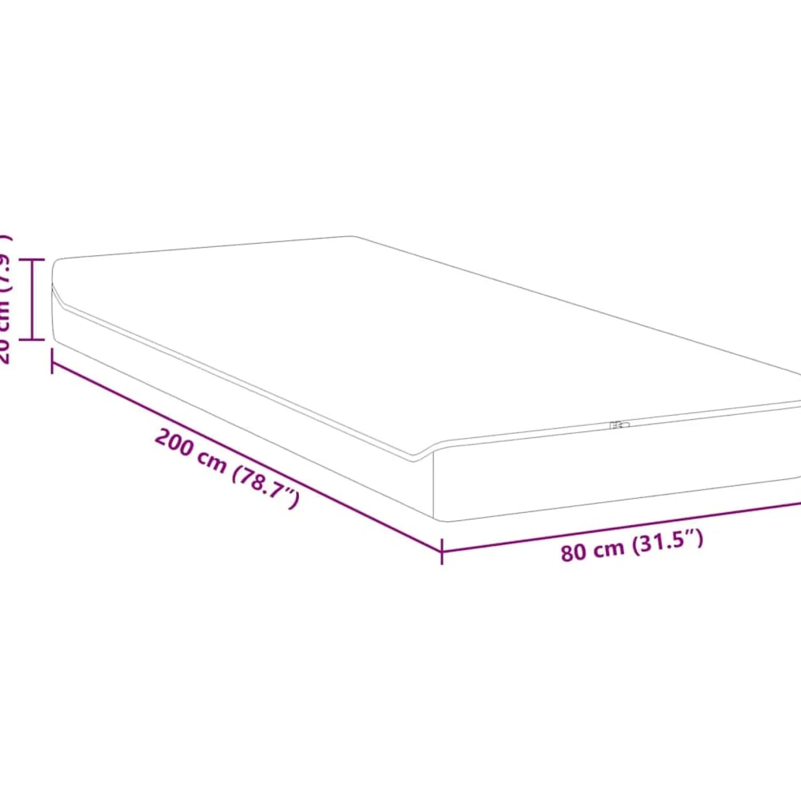 Materac Sprężynowy Do Sypialni Pokoju Biały i szary 80 x 200 cm