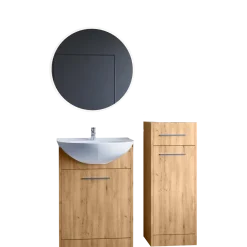 Meble do łazienki NESTA MINI LED dąb artisan