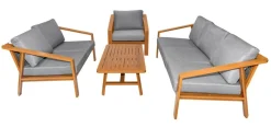Meble Ogrodowe Aluminiowe Dwie Sofy + Fotel + Stolik