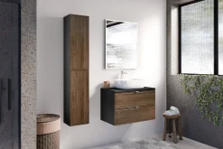 Meble łazienkowe TALIA CASELLA DĄB szafka z blatem 60 cm, umywalką i słupek