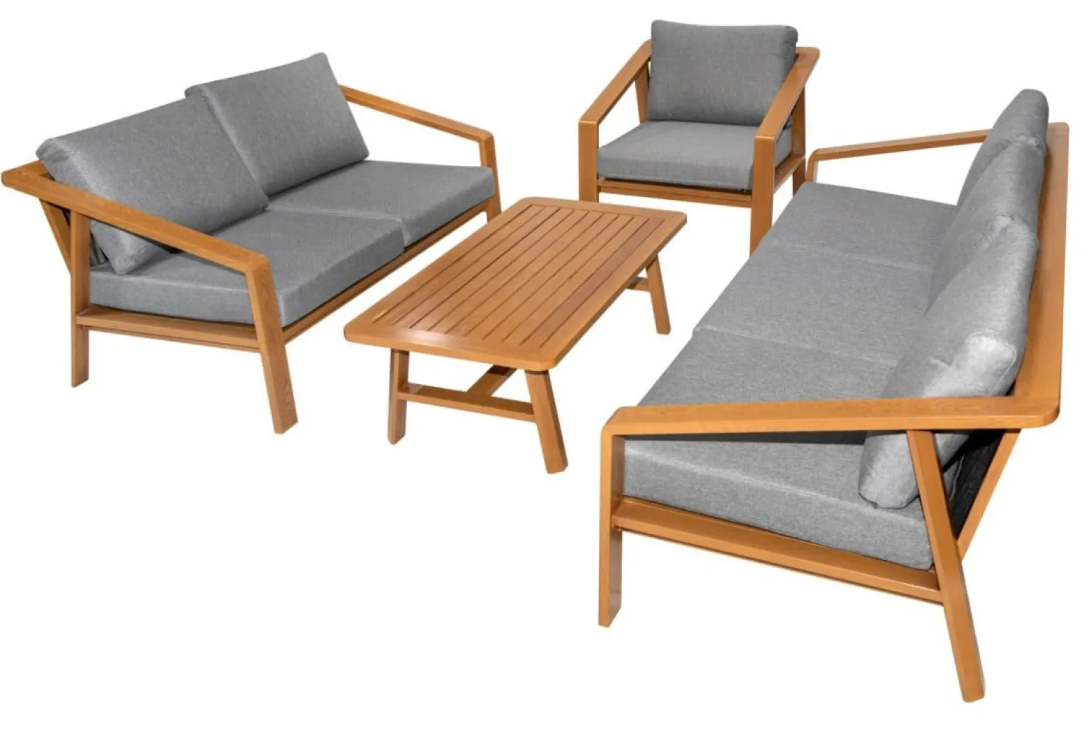 Meble Ogrodowe Aluminiowe Dwie Sofy + Fotel + Stolik