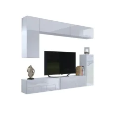 Meblościanka PREMIUM 245 cm biały połysk
