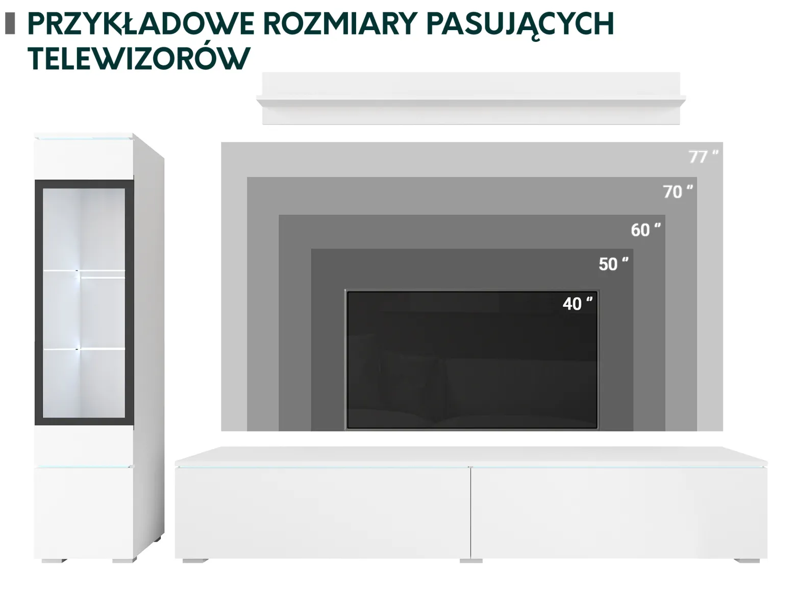 Meblościanka Vera I z oświetleniem LED