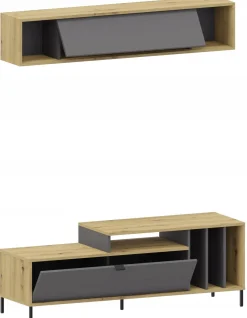 Meblościanka VINYL artisan-antracyt rtv półka wisząca UFC
