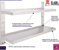 Metalowa półka ścienna Collin 3X - Sarro