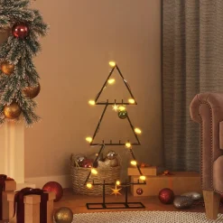 Metalowa choinka świąteczna do dekoracji czarna 60 cm