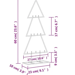 Metalowa choinka świąteczna do dekoracji czarna 60 cm