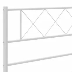 Metalowa rama łóżka z wezgłowiem biała 80x200 cm