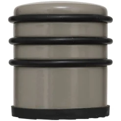 Metalowy stoper do drzwi taupe stal i cement 0 92 kg antypoślizgowy okrągły