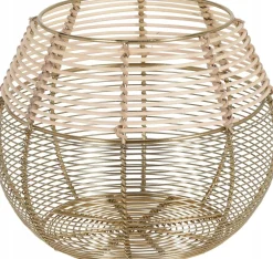 Metalowy druciany świecznik lampion złoty glamour ażurowy 20 cm x 23 cm