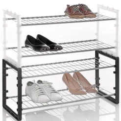 Metalowy stojak na buty, obuwie - 2 poziomy