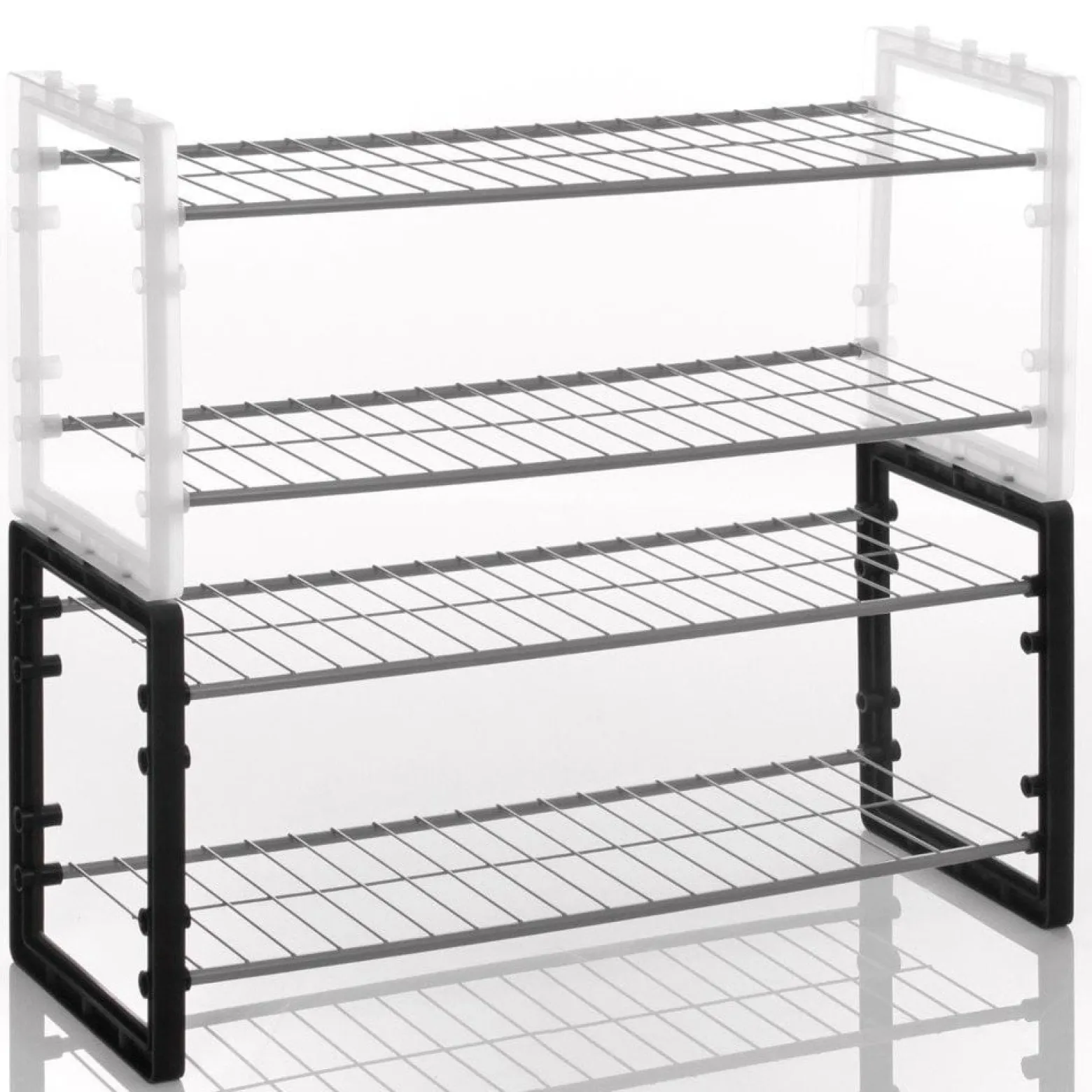 Metalowy stojak na buty, obuwie - 2 poziomy