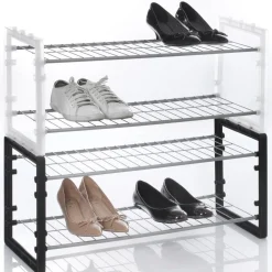 Metalowy stojak na buty, obuwie - 2 poziomy