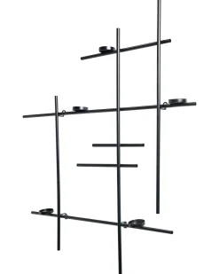 Metalowy świecznik ścienny 60 cm czarny