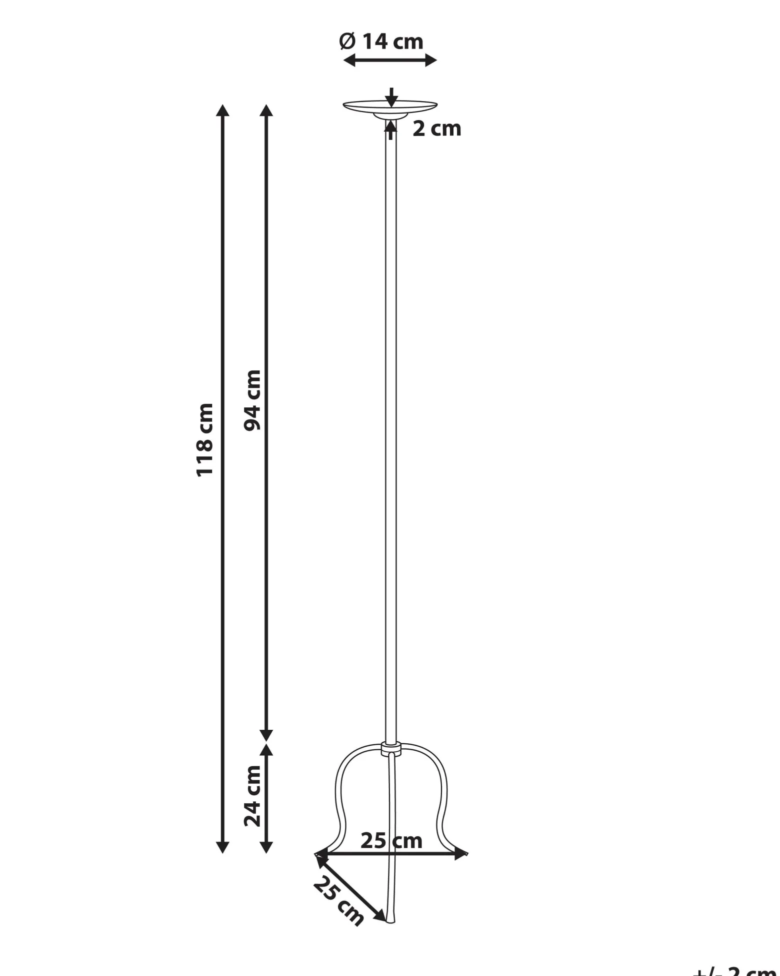 Metalowy świecznik 120 cm czarny
