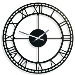 Metalowy zegar ścienny retro czarny 50cm